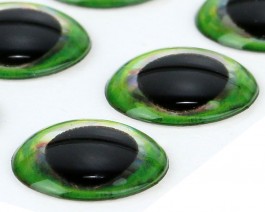 Ultra 3D Epoxy Eyes, Green Edge, 6 mm